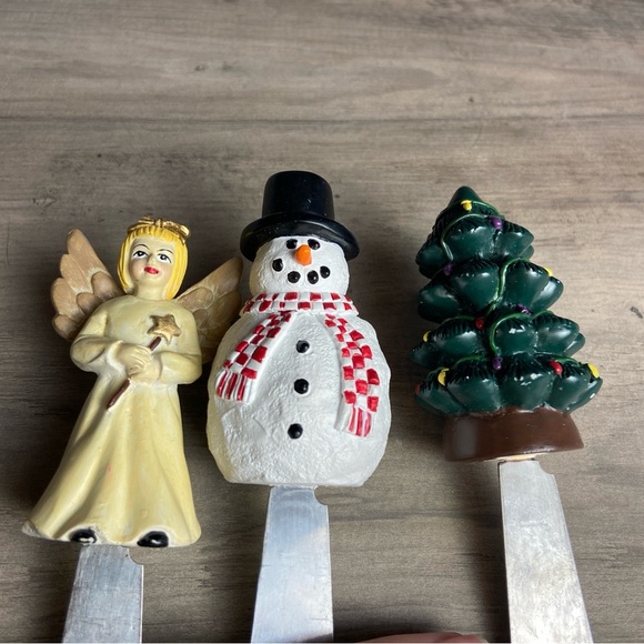 Holiday Figurine Individual Spreader Set of 3 - Angel, Snowman, & Christmas Tree - Picture 1 of 11
